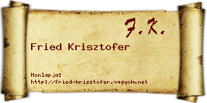 Fried Krisztofer névjegykártya